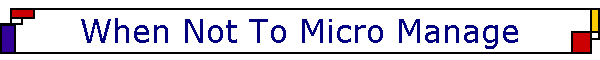 When Not To Micro Manage